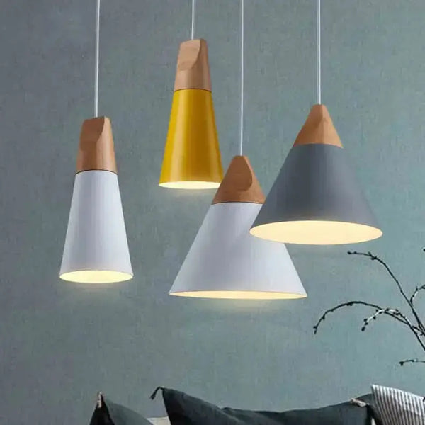 Wooden Funnel Pendant Lights - Puck's