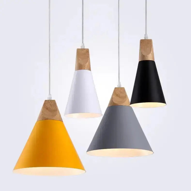 Wooden Funnel Pendant Lights - Puck's