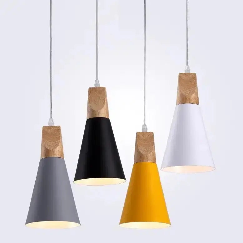 Wooden Funnel Pendant Lights - Puck's