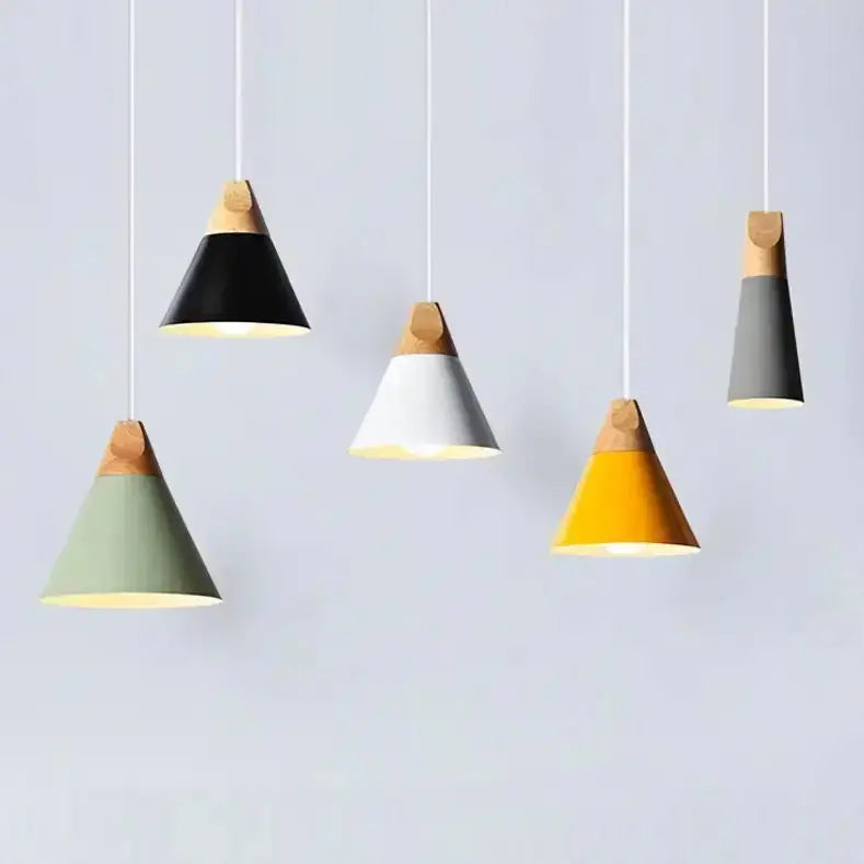 Wooden Funnel Pendant Lights - Puck's