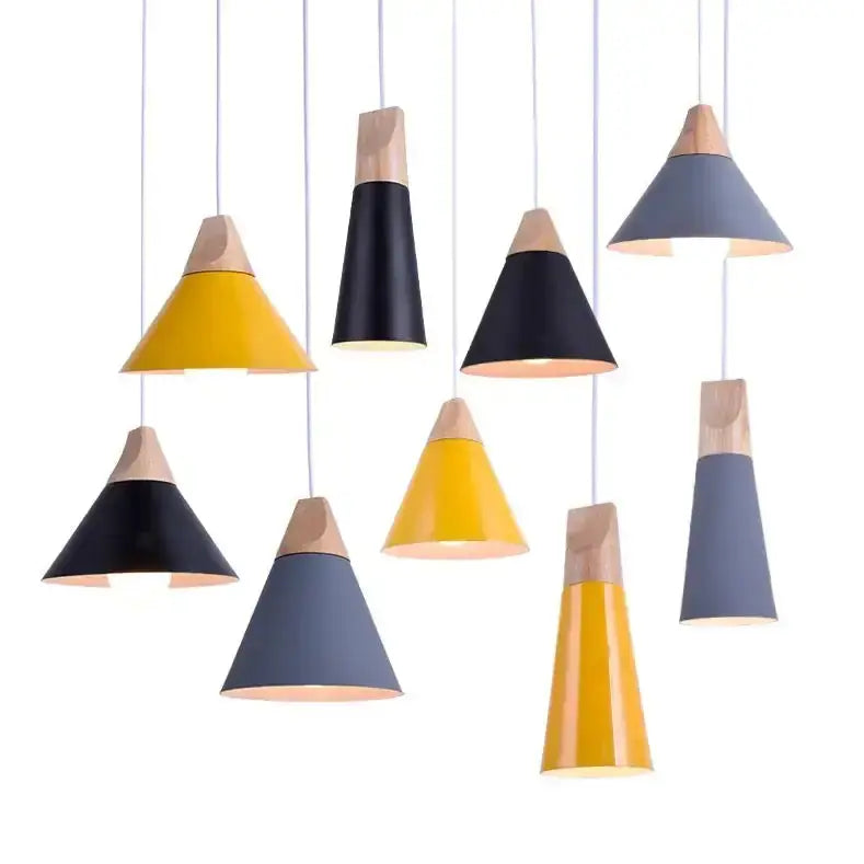 Wooden Funnel Pendant Lights - Puck's
