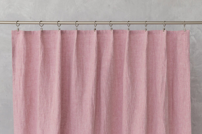 Woodrose linen curtain with pleating tape - Puck's