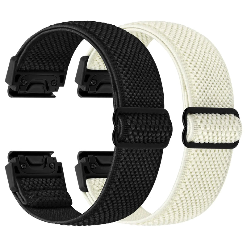 22mm Watch Bands for Garmin Fenix 8 47mm/Fenix E 47mm/Fenix 7/Fenix 7 Pro/Fenix 6/Fenix 6 Pro/Fenix 5/5 Plus/Instinct 2/Epix Gen 2/Approach S62/S60 Band, Quickfit Elastic Nylon Strap Wristband - Puck's