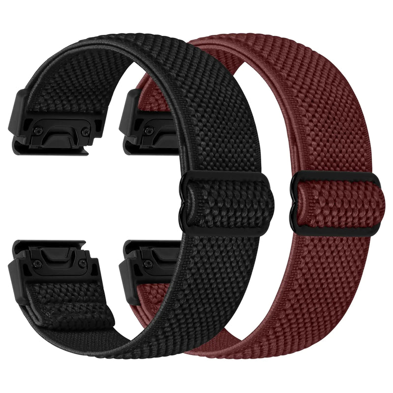 22mm Watch Bands for Garmin Fenix 8 47mm/Fenix E 47mm/Fenix 7/Fenix 7 Pro/Fenix 6/Fenix 6 Pro/Fenix 5/5 Plus/Instinct 2/Epix Gen 2/Approach S62/S60 Band, Quickfit Elastic Nylon Strap Wristband - Puck's