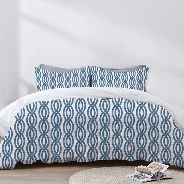 Zara - 3 Piece Crewel Embroidered Duvet Set | Linen Cotton Mix | - Puck's