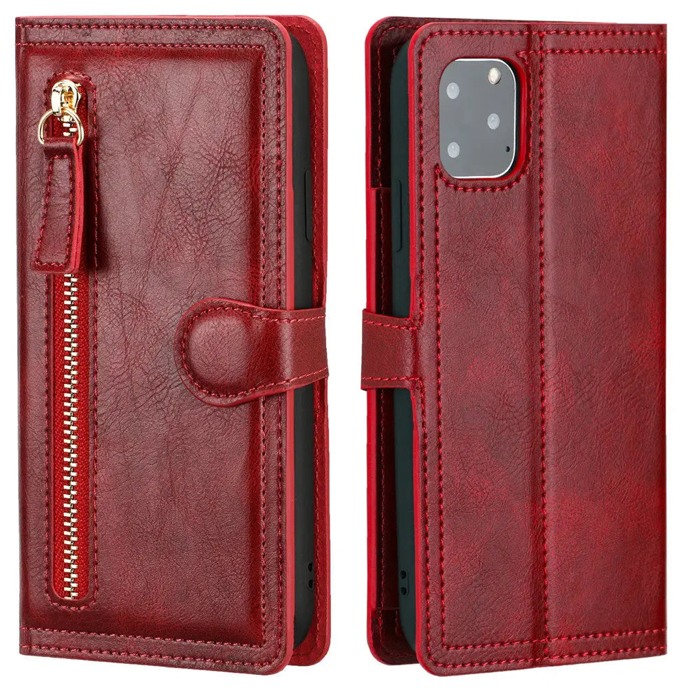 Zipper Wallet Flip Case For iPhone With Wireless Charging Support - Puck's