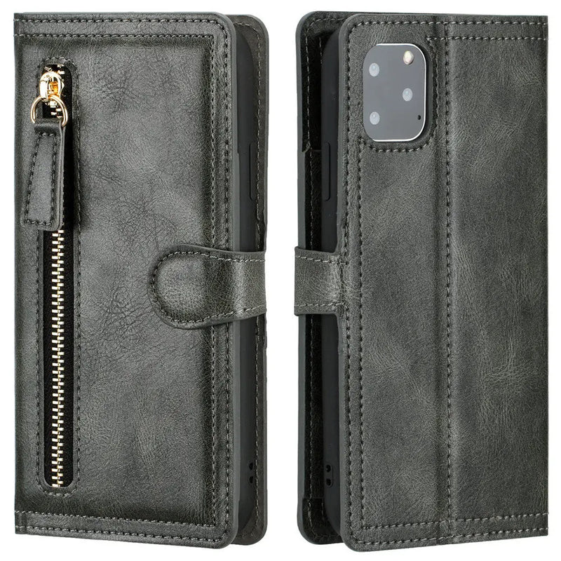 Zipper Wallet Flip Case For iPhone With Wireless Charging Support - Puck's