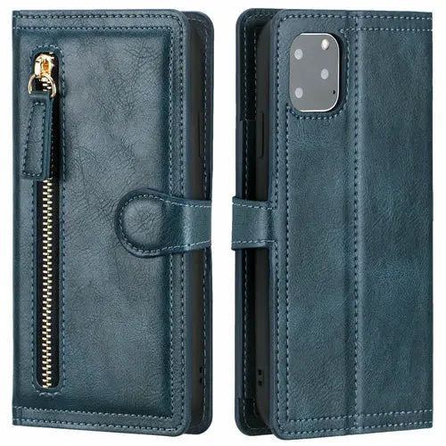Zipper Wallet Flip Case For iPhone With Wireless Charging Support - Puck's
