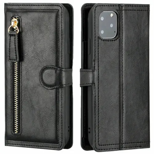 Zipper Wallet Flip Case For iPhone With Wireless Charging Support - Puck's