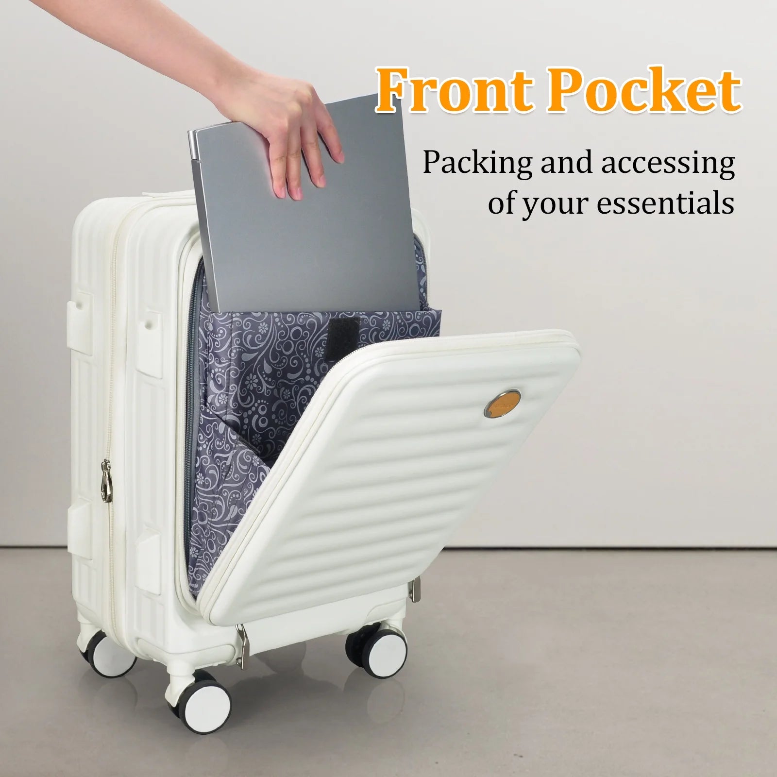 - 4 Luggage Sets PC Hardside Spinner Luggage -（Expandable Suitcase20"24"）28-In Checked Luggage - Puck's