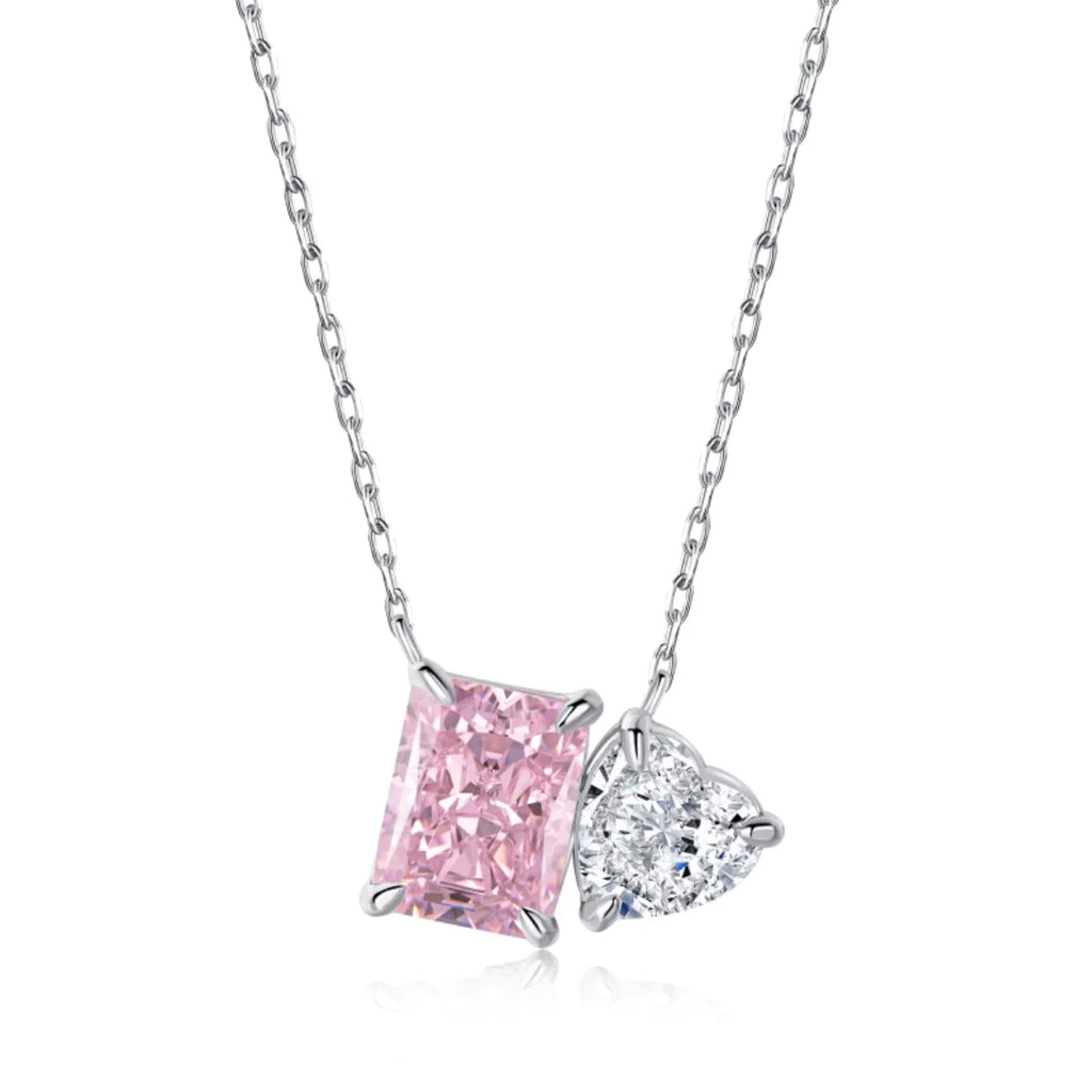 Double Stone Pendant Sterling Silver Necklace - Puck's