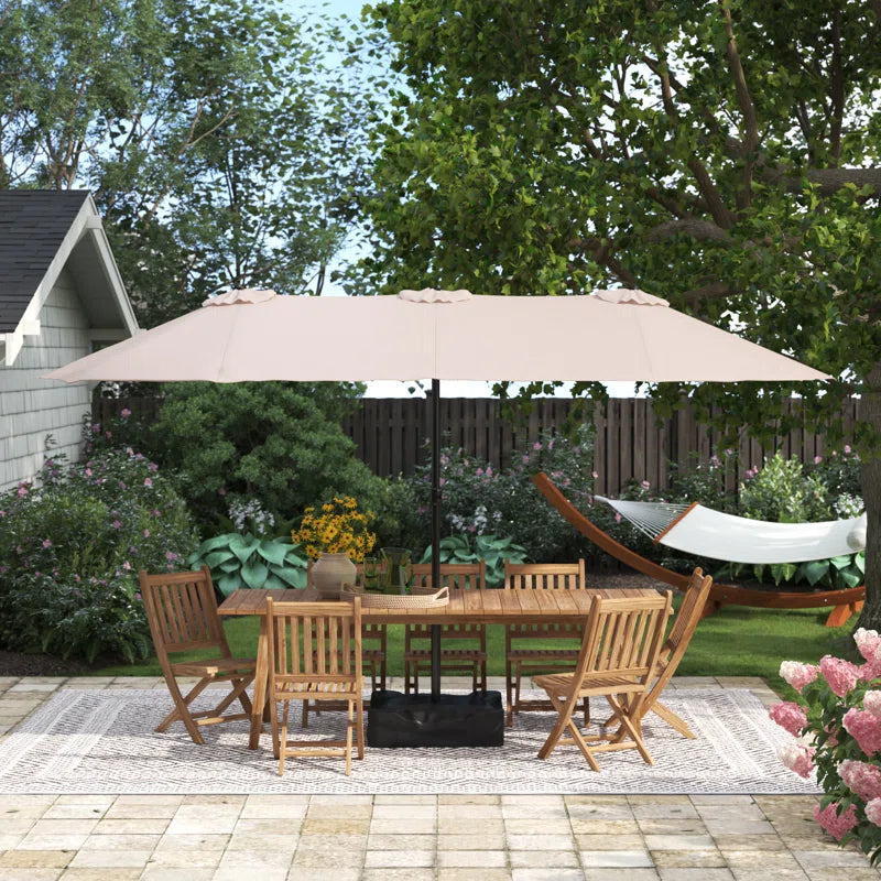 Nyasia 15 Ft X 9 Ft Rectangular Market Umbrella with Base - Puck's