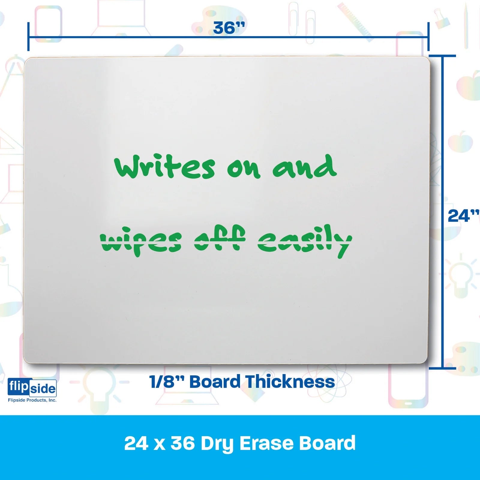 Flipside Dry Erase Board, 24 X 36 Inches