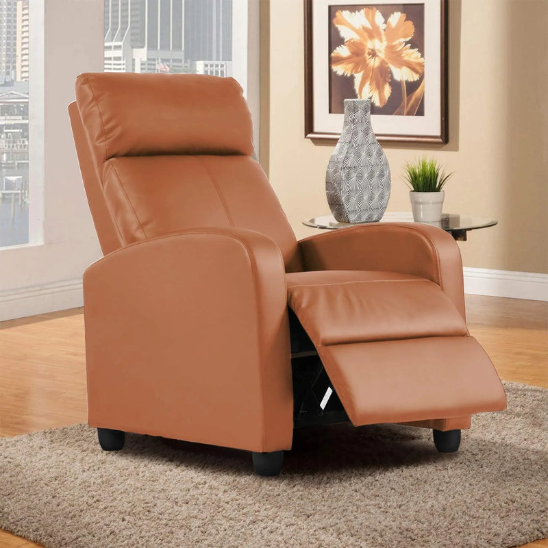 Bestoffice PU Leather Contemporary Manual Reclining Chair with Zero Gravity, Black - Puck's