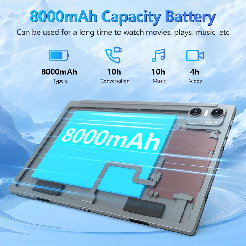 Android 14.0 Tablet 10.1 Inch, Wifi 6 Widevine L1 Tablet,8G RAM 64GB ROM, Octa-Core Processor, 13MP Camera, 2024 Latest - Puck's