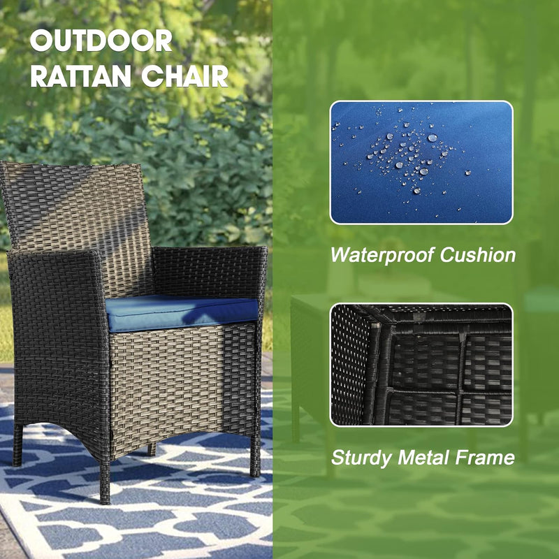 3 Pieces Patio Furniture Sets,Wicker Patio Set,Pe Rattan Patio Furniture,Patio Bistro Sets,Porch Furniture,Outdoor Conversation Sets,Wicker Patio Chairs,Balcony Furniture Set - Puck's