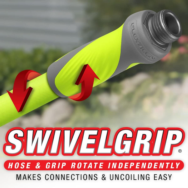 Garden Lead-In Hose with Swivelgrip, 5/8 In. X 10 Ft., Heavy Duty, Lightweight, Drinking Water Safe, Zillagreen - HFZG510YWS-E - Puck's