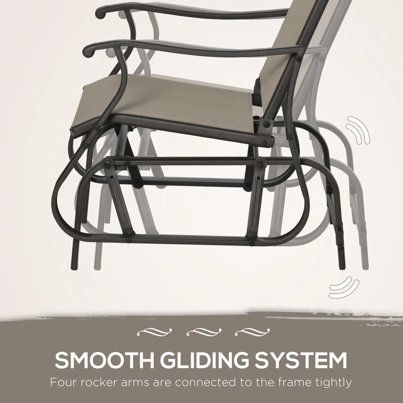 2-Person Gliding Rocking Chairs & Bistro Tea Table Garden Swing Seat Patio - Puck's