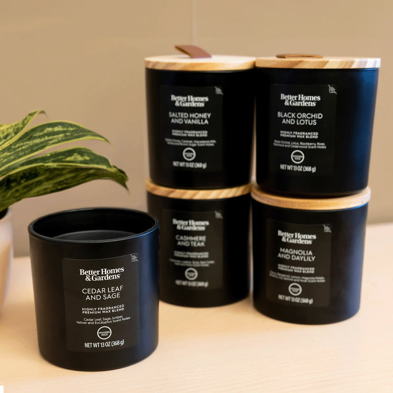 13Oz Cedar Leaf and Sage Scented Wooden Wick Jar Candle - Puck's