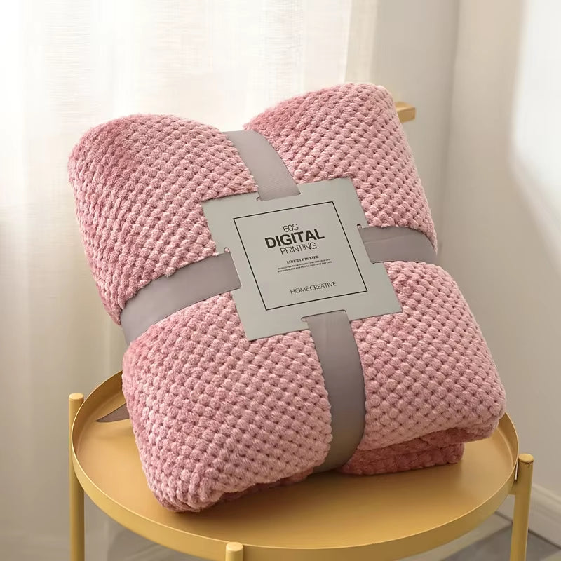 Fluffy Coral Velvet Blanket Flannel Plush Comfortable Thickened and Warm Soft Sofa Throw Blanket for Air-Conditioned Room Luxury - Puck's
