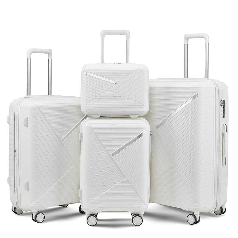 Luggage Sets 4 Piece(14/20/24/28), Expandable Lightweight Suitcase - Puck's