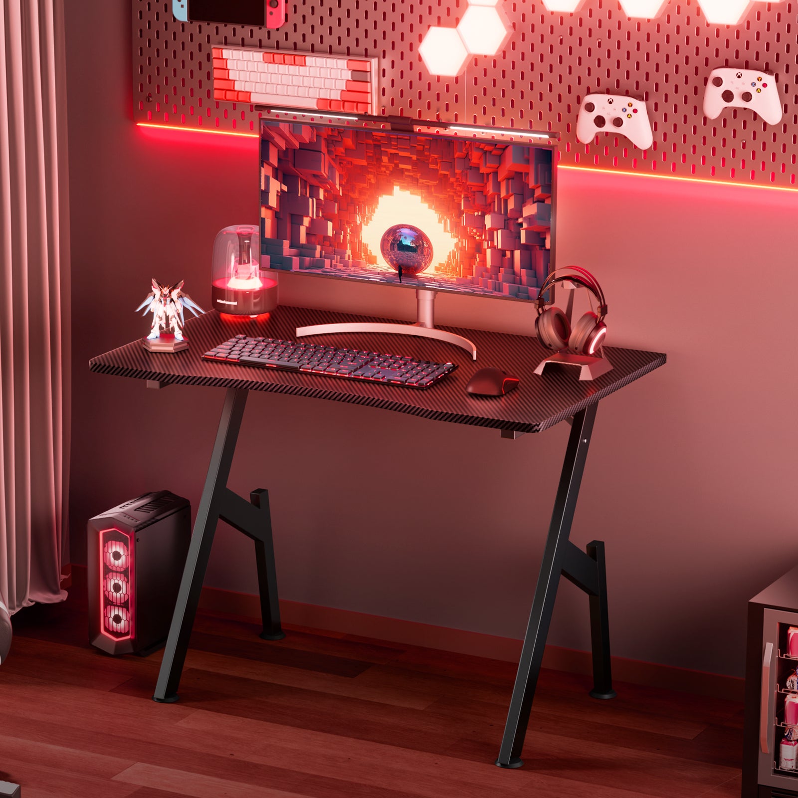 HLDIRECT 32/40/47/55 Inch Gaming Desk Gamer Table Computer Desk PC Workstation - Puck's