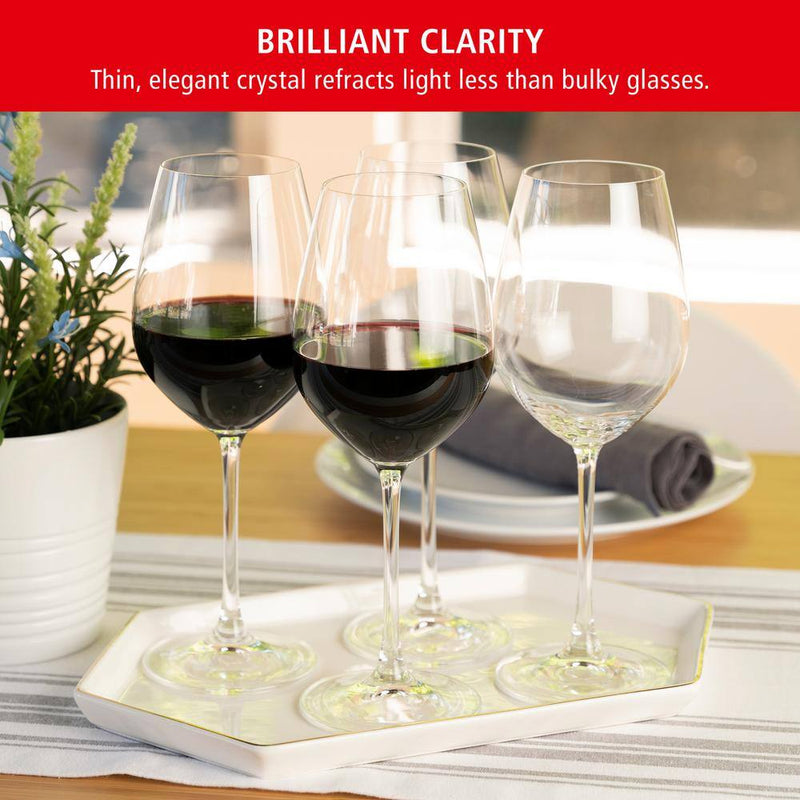 19.4 Oz. Red Wine Glasses European-Made Lead-Free Crystal, Classic Stemmed, Dishwasher Safe (Set of 4) - Puck's
