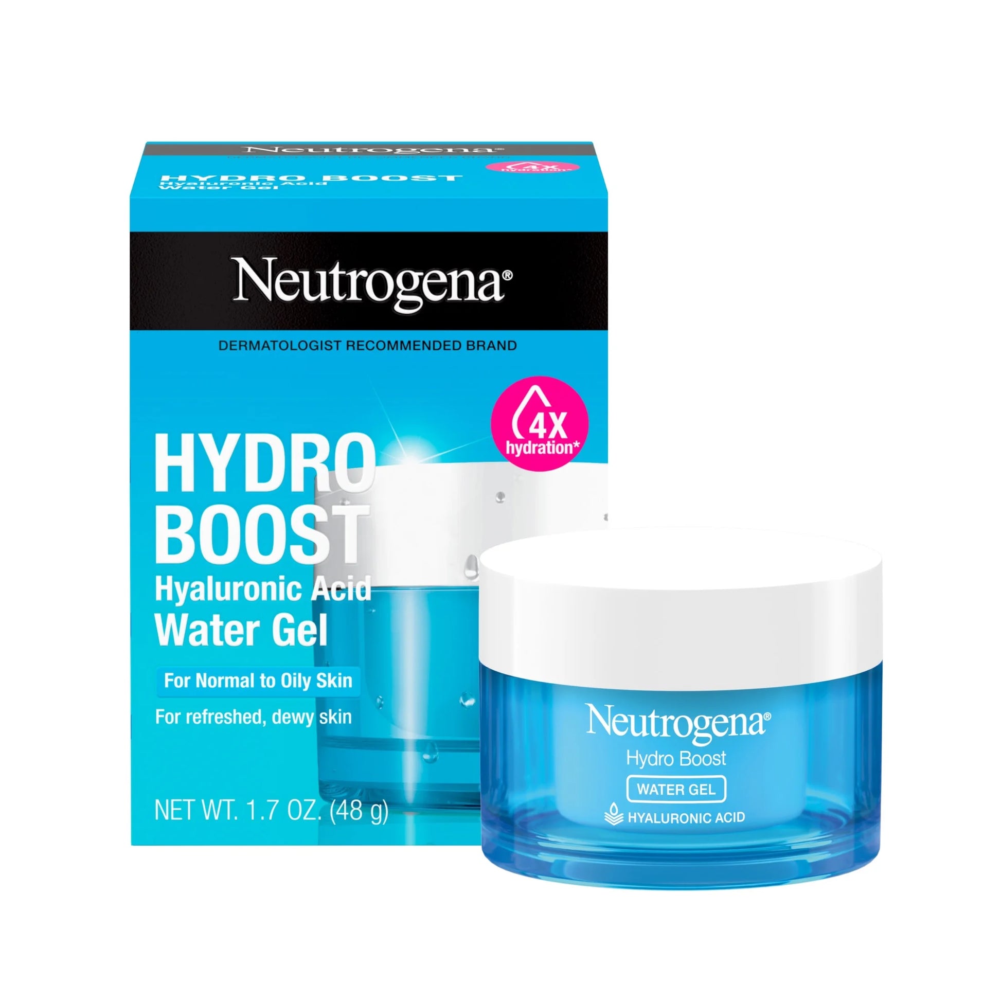 (2 Pack)  Hydro Boost Water Gel Face Moisturizer Lotion with Hyaluronic Acid, 1.7 Oz - Puck's