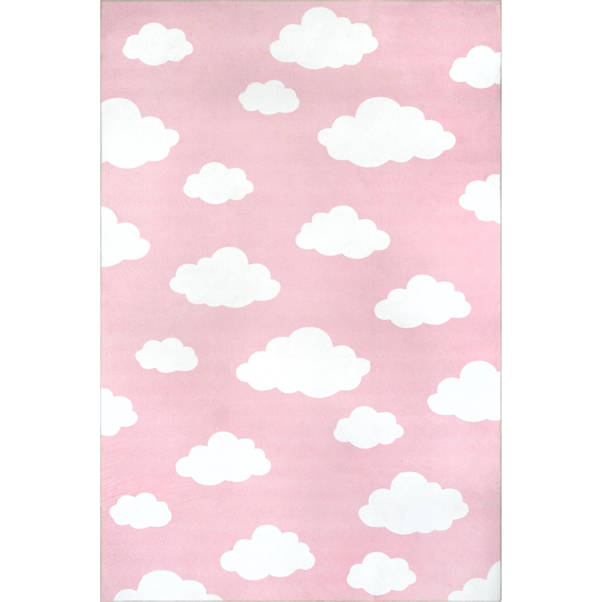 Lilia Machine Washable Kids Cloud Area Rug, 4' X 6', Pink - Puck's