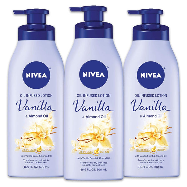 Vanilla and Almond Oil Infused Body Lotion, 50.7 Fl Oz, Pack of 3 - Puck's