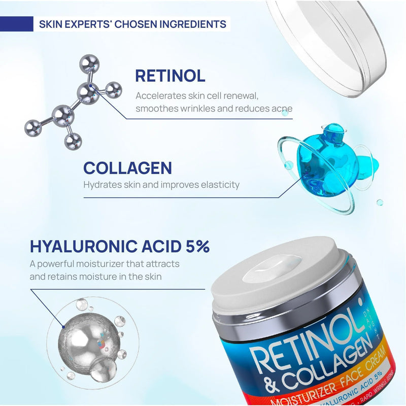 Retinol Cream for Face Collagen Retinol Moisturizer with Hyaluronic Acid 1.8 Oz - Puck's