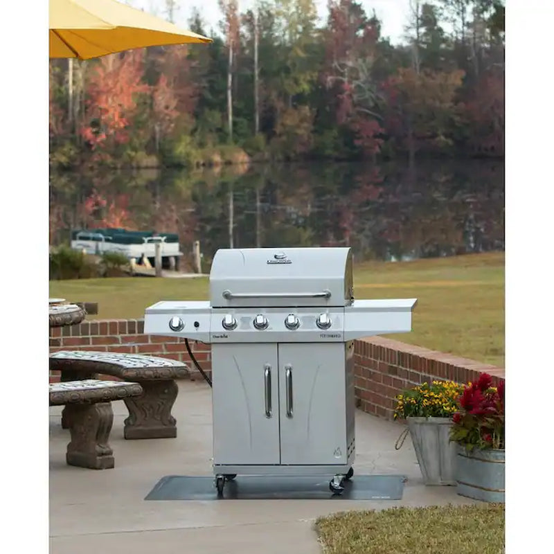 Performance Series Silver 4-Burner Liquid Propane Gas Grill with 1 Side Burner - Puck's