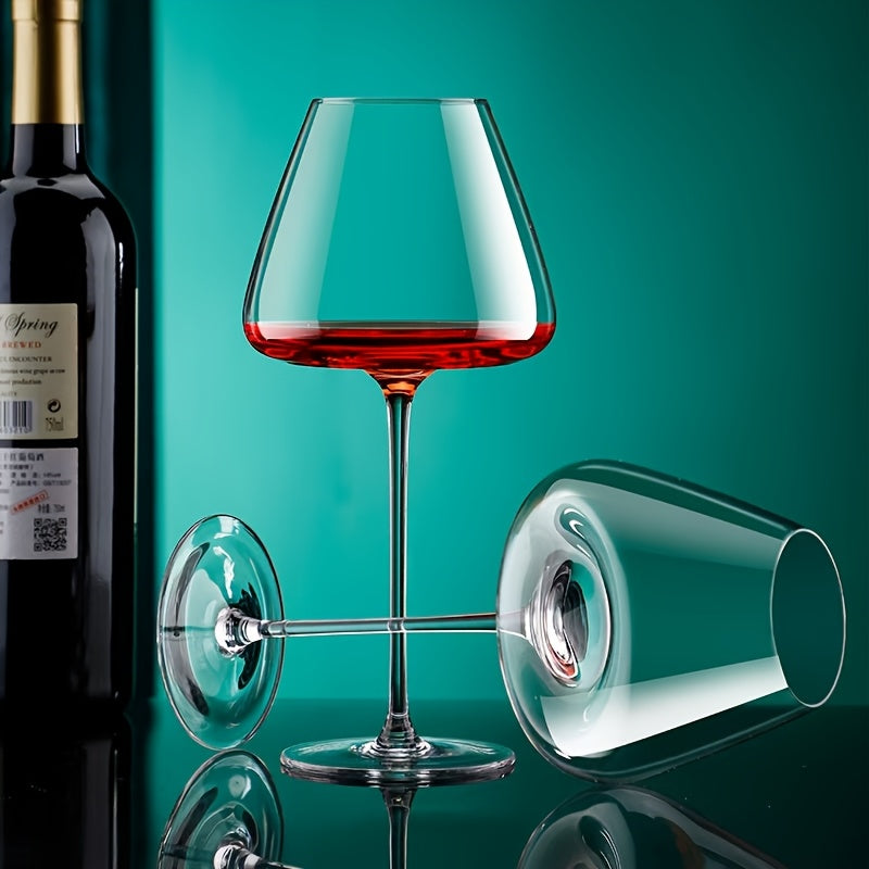 1pc Elegant Hand-Blown Lead-Free Glasses, Reusable Stemmed Anti-Slip - Puck's
