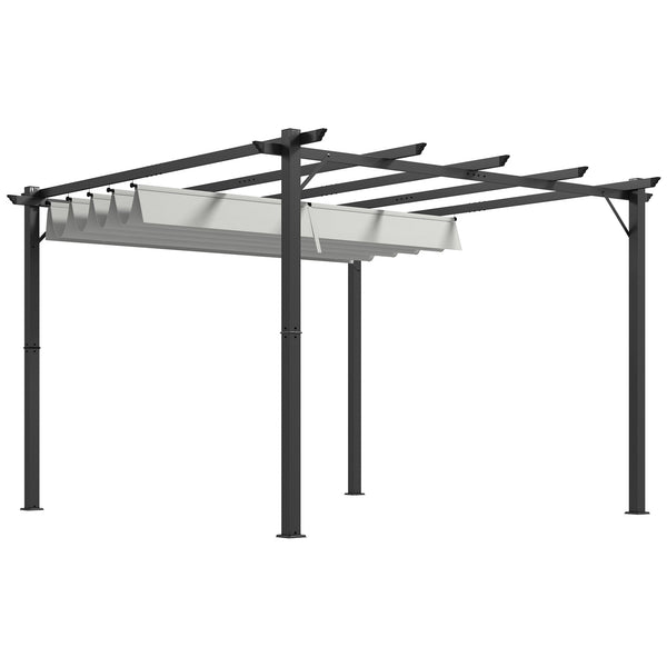3 x 3(m) Aluminium Pergola Canopy Gazebo Awning Outdoor Garden Sun Shade Shelter Marquee Party BBQ, Light Grey-0