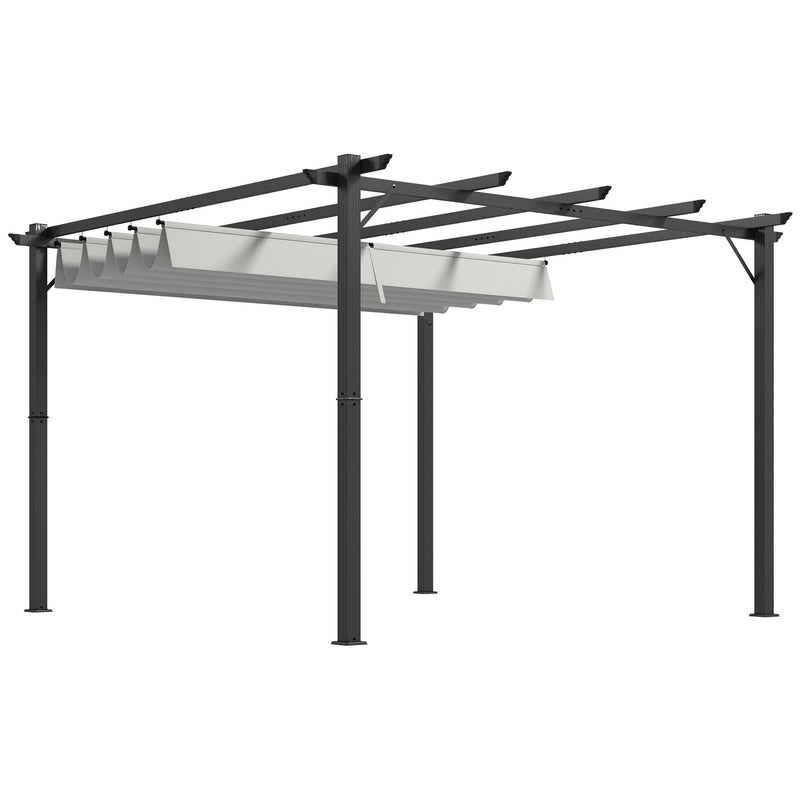 3 x 3(m) Aluminium Pergola Canopy Gazebo Awning Outdoor Garden Sun Shade Shelter Marquee Party BBQ, Light Grey-0