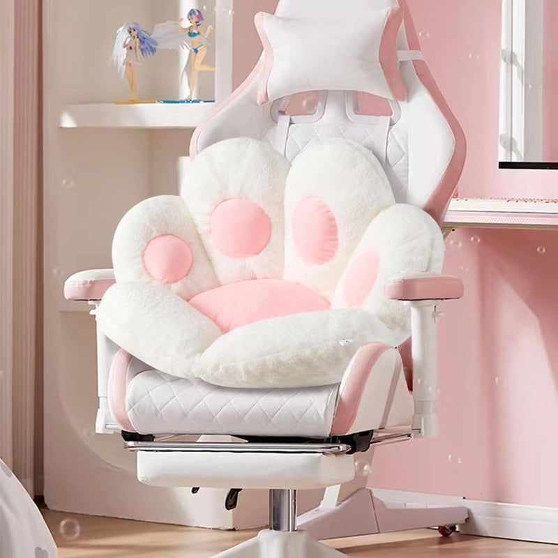 Cat Paw Cushion Kawaii Chair Cushions 31.4 X 27.5 Inch Cute Stuff Seat Pad Comfy Lazy Sofa Office Floor Pillow for Gaming Chairs Room Decor White - Puck's