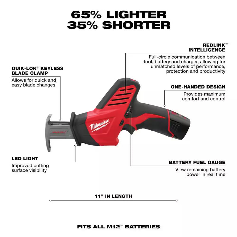 M12 12V Lithium-Ion Cordless Boor-/Impact Bestuurder/Ratel/Hackzall Recip Zaag/Multi-Tool Combo Kit (5-Tool) - Puck's