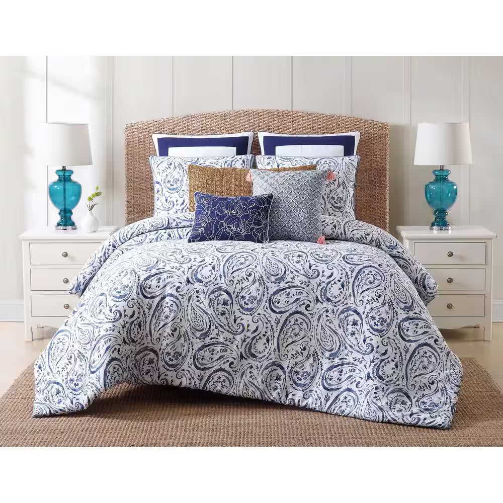 Indienne 3-Piece Blue Queen Comforter Set