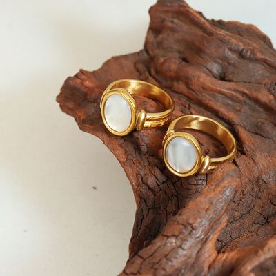 Titanium Steel White Sea Shell Ring - Puck's