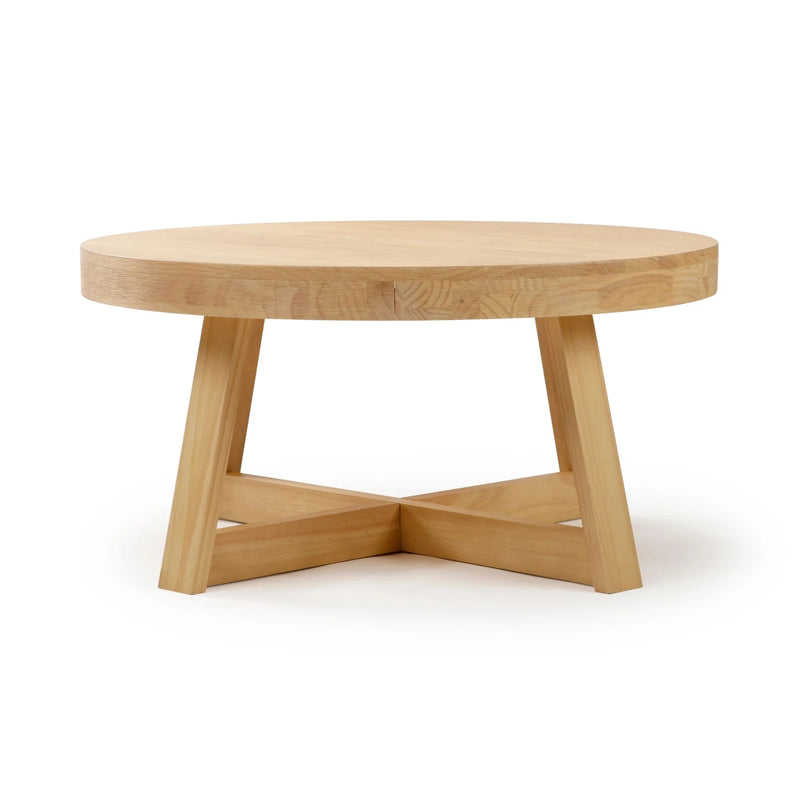 Classic Solid Wood round Coffee Table, 36" Farmhouse Table for Living Room - Puck's