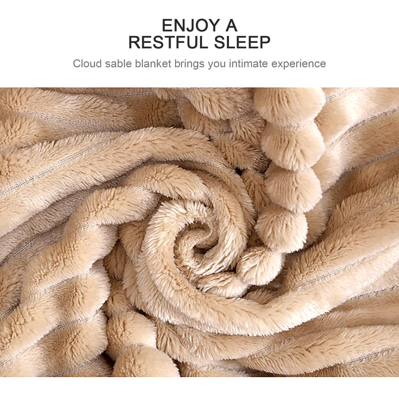 Warm Soft Flannel Bedspread Hugging Blanket Suitable for Sofa Bed Coral Fluffy Blankets Home Textile Sofa Throw Blanket 100X70Cm - Puck's