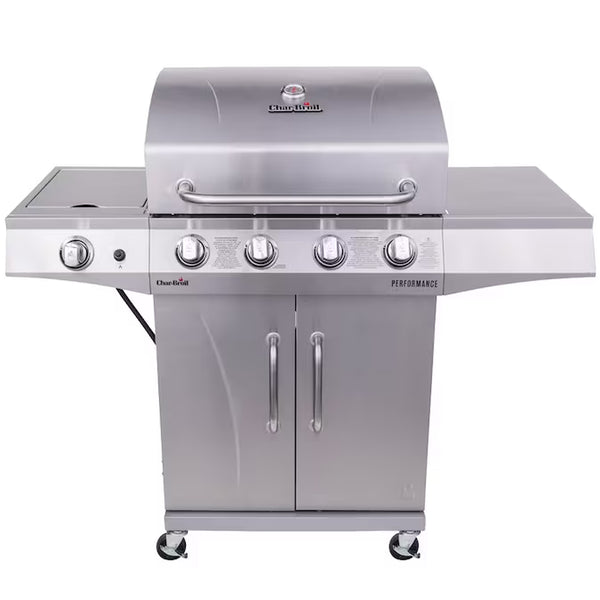 Performance Series Silver 4-Burner Liquid Propane Gas Grill with 1 Side Burner - Puck's