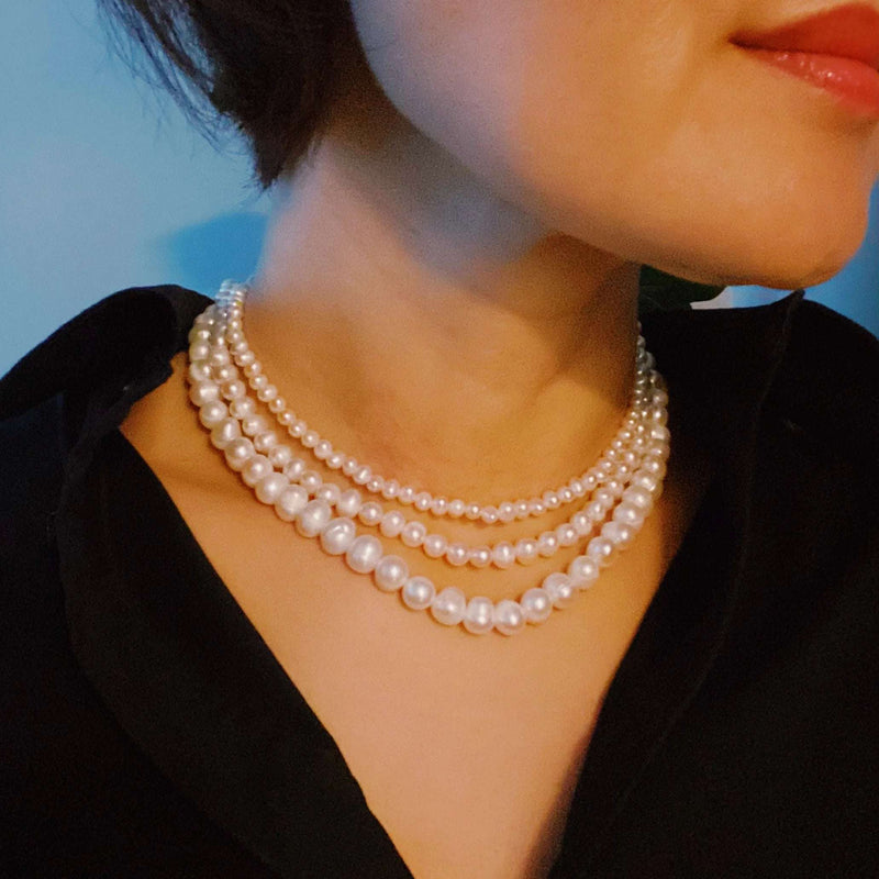Clover Clasp Genuine Pearl Necklace - Puck's