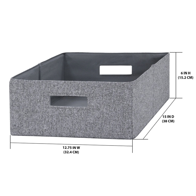 Half-Size Fabric Storage Bin, 2 Pack, Gray - Puck's