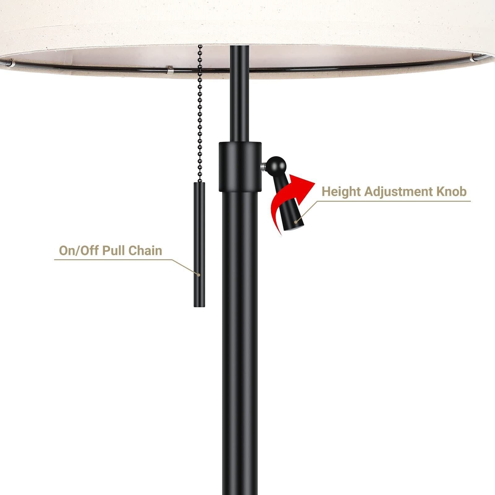 Bedside Table Lamps Set of 2: Tall Black Table Lamps for Living Room End Tabl... - Puck's