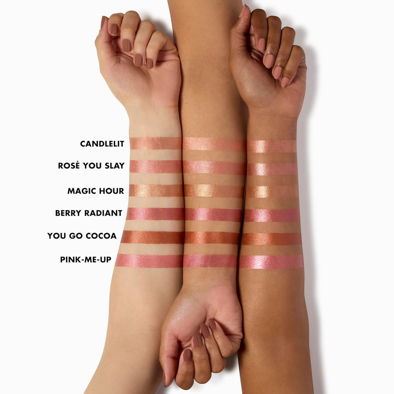 Halo Glow Blush Beauty Wand, Liquid Blush Wand for Radiant, Flushed Cheeks, Infused with Squalane, Vegan & Cruelty-Free, Rosé You Slay - Puck's