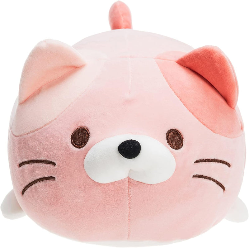 Super Soft Cat Plush Toy, Fluffy Chubby Kitty Stuffed Animal, Adorable Plush Cat Pillow for Kids or Home Decor (Pink, 19'') - Puck's