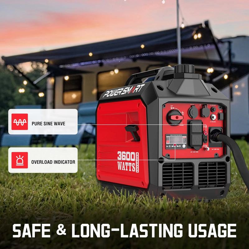 3600W Draagbare Gas Inverter Generator USB Uitgang Low Noise RV Klaar voor Kamperen & Thuis - Puck's