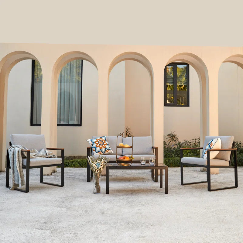 Atara 4 - Person Patio Conversation Sets with Cushions