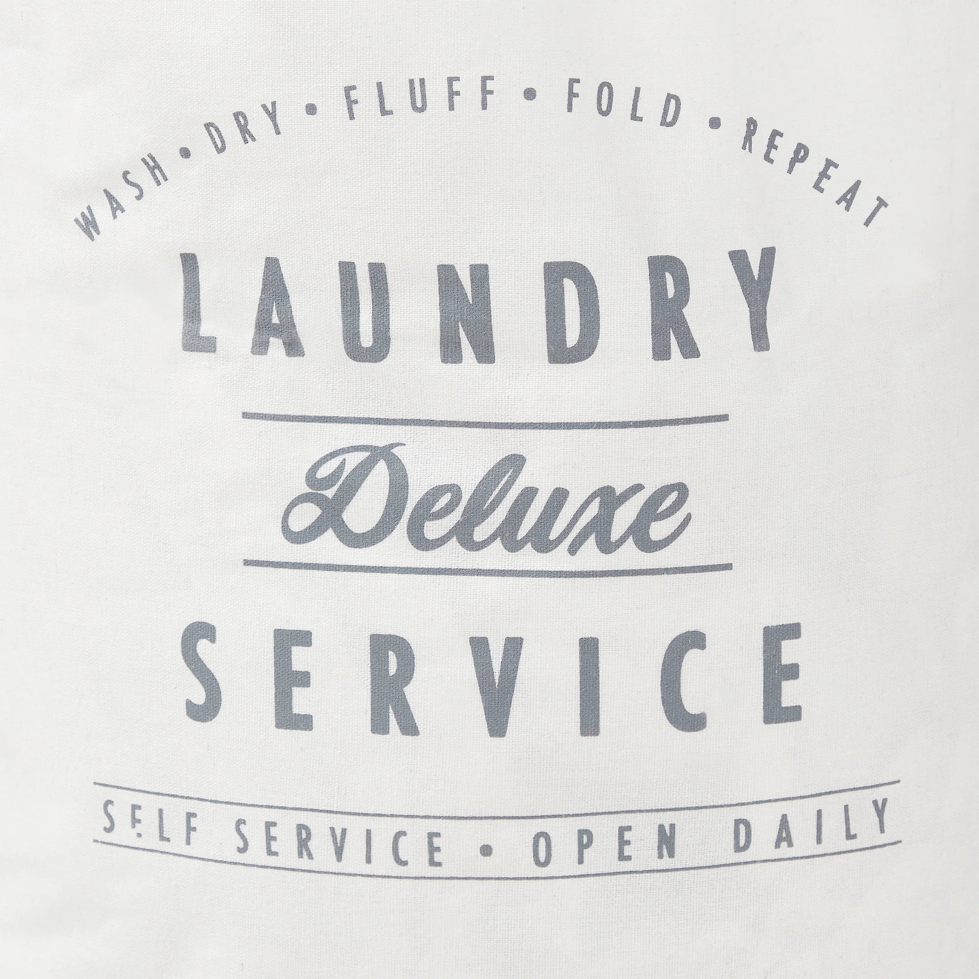 Ivory/Grey Canvas Laundry Hamper, 16" X 25"